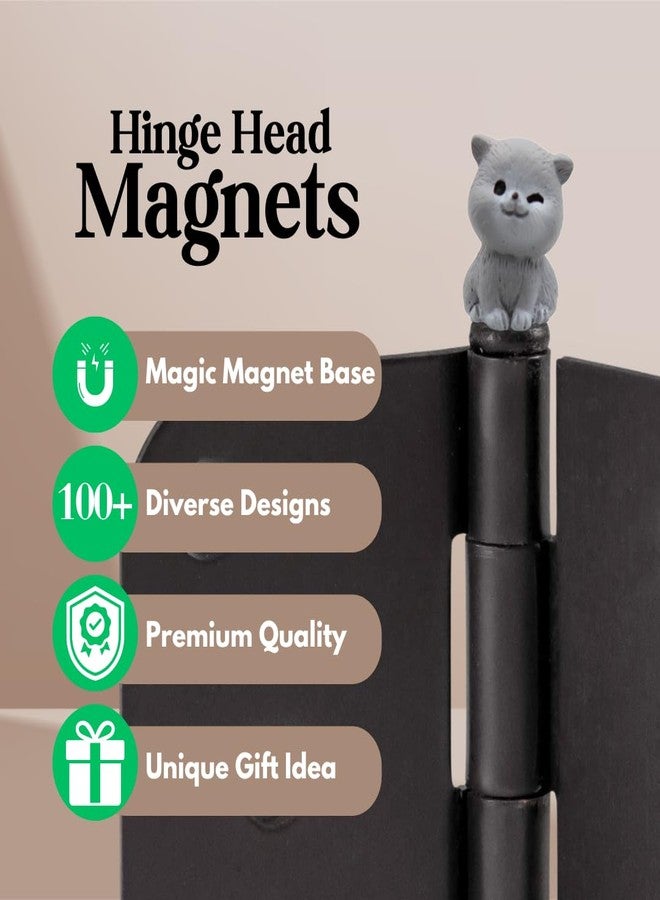 Wallertree Door Hinge Heads Decorative Topper - Magnetic Hinge Head Cat Set of 6 - British Shorthair Cat Hinge Toppers - Image 3